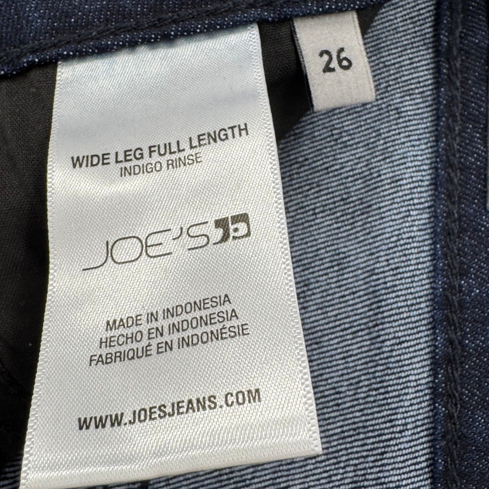 Joe's Jeans Clean Wide Leg Trouser 26 Indigo Dark Wash Quiet Luxury NWT - Picture 4 of 9